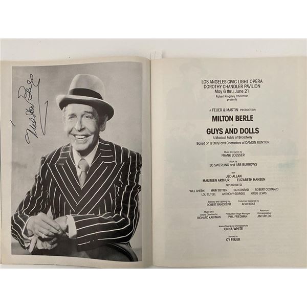 Milton Berle and Elizabeth Hansen Signed Performing Arts Magazine May 1980 Issue