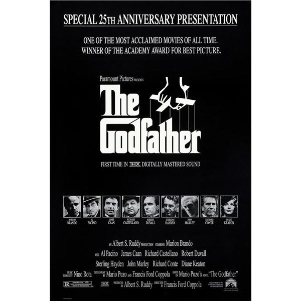 The Godfather 1972 Special 25th Anniversary Presentation Mylar original movie poster