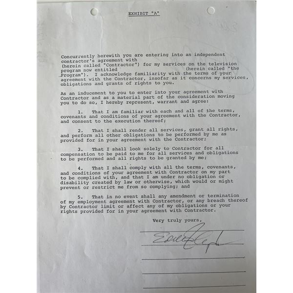 Knock On Wood Soul Singer Eddie Floyd signed contract