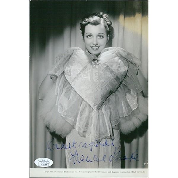its A Wonderful World Actress Frances Drake signed photo. JSA Authenticated