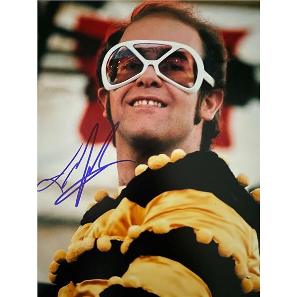 Elton John signed photo