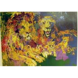 NEIMAN "LIONS" SIGNED,FRAMED & MATTED W/COA,MINT