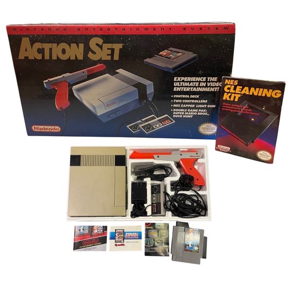 Nintendo Entertainment System NES Action Set Console with Zapper, Controllers, Games, and Original B