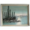 Image 1 : Framed New York City - City Landscape Signed Winston Painting