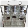 Image 1 : Vintage Cut Glass Decanter Set with Chrome Rack (Scotch & Bourbon)