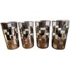 Image 1 : Set of 4 Silver Style Checkered Highball Glasses