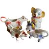 Image 1 : Vintage Figural Creamer and Toothpick Holder Lot Including Hand-Painted Cow and Pig Designs