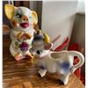Image 2 : Vintage Figural Creamer and Toothpick Holder Lot Including Hand-Painted Cow and Pig Designs