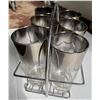 Image 3 : Set of 6 Silver Fade Highball Glasses in Metal Carrier
