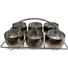Image 1 : Set of 6 Silver Fade Lowball Glasses in Metal Carrier
