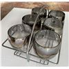 Image 3 : Set of 6 Silver Fade Lowball Glasses in Metal Carrier