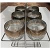 Image 3 : Set of 6 Silver Fade Floral Lowball Glasses in Metal Carrier