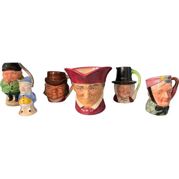 Vintage Character Toby Mugs & Figural Pitchers Assorted Group