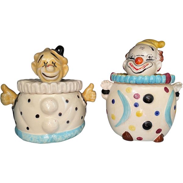 Pair of Vintage Clown Cookie Jars