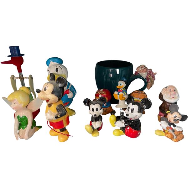 Assorted Walt Disney Character Figurines Including Mickey, Donald & Tinker Bell (Group)