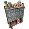 Image 1 : Vintage Industrial Steel Parts Cabinet, Multi-Drawer Hardware Organizer on Wheels