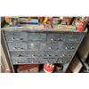 Image 2 : Vintage Industrial Steel Parts Cabinet, Multi-Drawer Hardware Organizer on Wheels