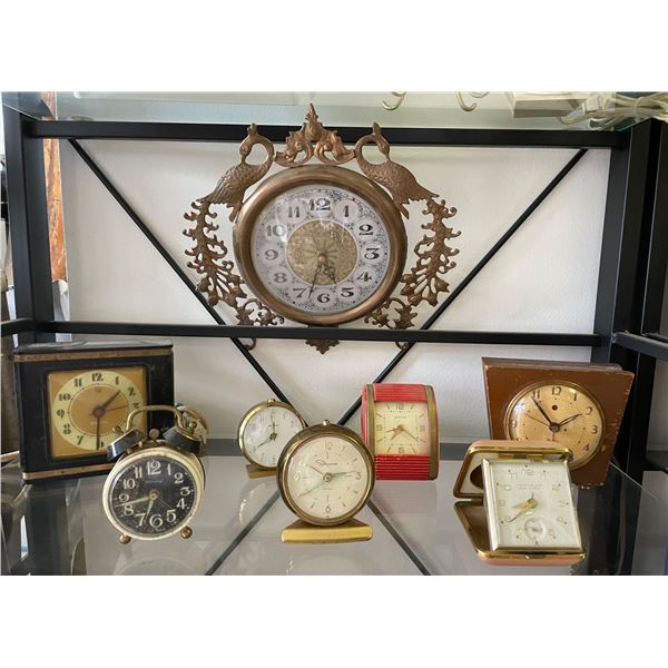 Collection of Vintage Alarm & Desk Clocks (Shelf Lot)