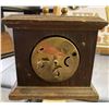 Image 3 : Vintage Wooden Mantel Clock with Brass Tone Dial