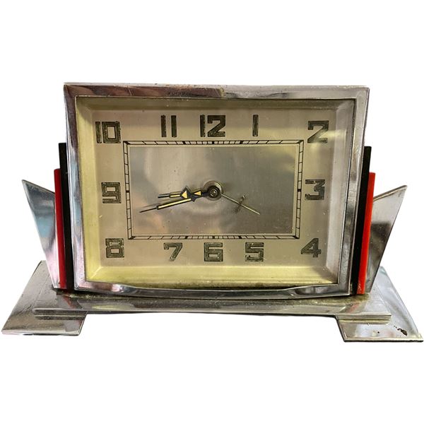 Art Deco Style Chrome Desk Clock
