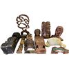 Image 1 : Shelf Lot of Native Art Decor - Mini Totem, Mask, Statue, Etc.