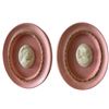 Image 1 : Pair Pink Framed Cameo Wall Plaques