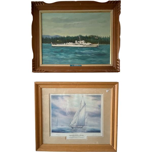 Framed Nautical Ship & Yacht Prints - New Glasgow & Legendary Yachts of Racing Signed