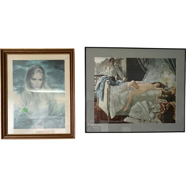 Group of 2 Framed Pictures - Women Portrait, Girl of Valdarno