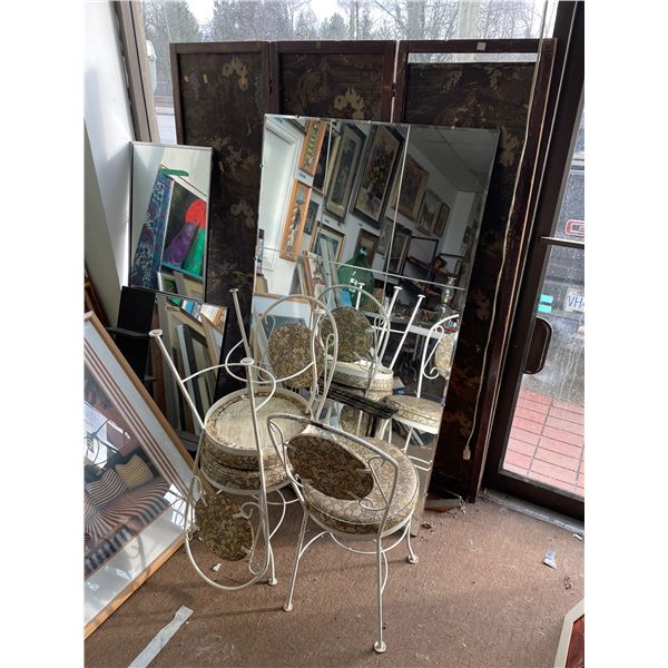 Large Group of Various Mirrors, Room Divider, Etc.