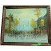 Image 1 : Framed Paris Street Scene Painting Signed H. Lemon
