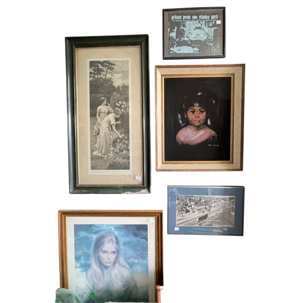 Mixed Framed Art & Prints Lot incl. Portraits, Stanley Park Poster & Photographs