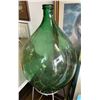 Image 2 : Large Green Glass Demijohn Bottle on Metal Stand