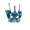 Image 1 : Teal & Blue Art Glass Decorative Collection