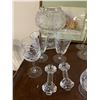Image 2 : x2 End Tables w/Various Style Glassware - Red Wine Glasses, White Wine Glasses, Barbell Glass