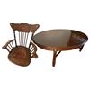 Image 1 : Group of 2 - Wooden Chair Top w/Wood Coffee Table