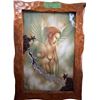 Image 1 : Framed Illuminated Fantasy Angel Artwork in Carved Wood Frame (Tested - Working)