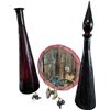 Image 1 : Decorative Glass Vases, Stained Glass Mirror & Figurine Group