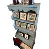 Image 1 : Blue Painted Wooden Wall Shelf