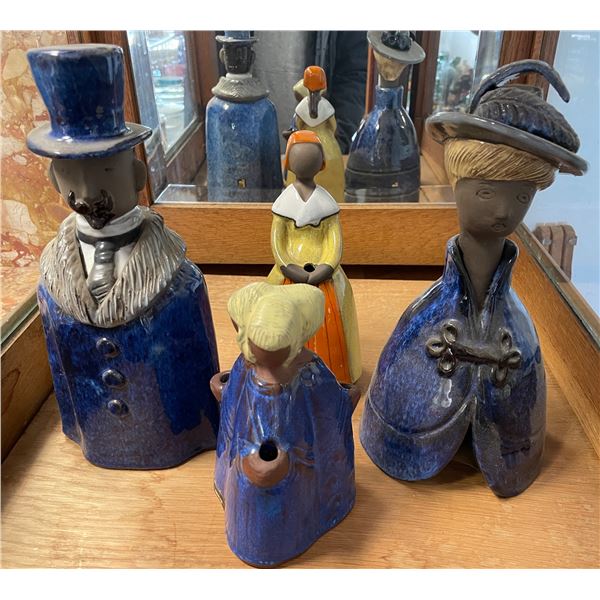 Set of 4 Art Pottery Figural Figurines