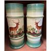 Image 2 : Cut Glass Decanters, Vase & Deer Motif Tumblers