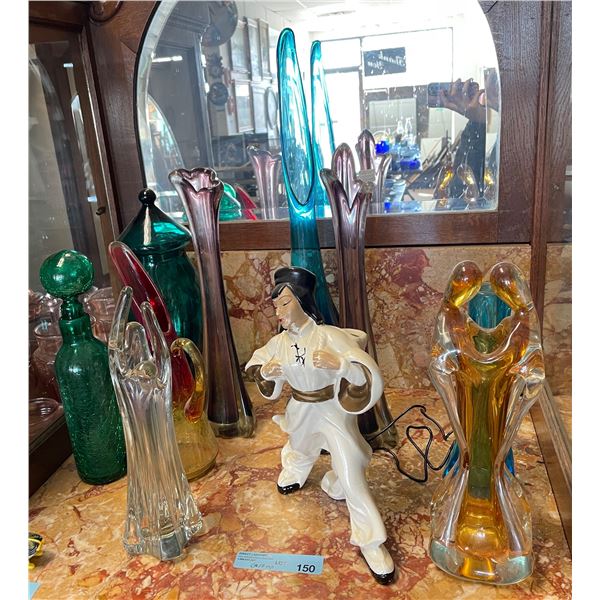 Group of Various Art Glass Vase & Figural Decor