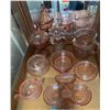 Image 2 : Pink Depression Glass, Apothecary Canisters & Art Glass Basket Group