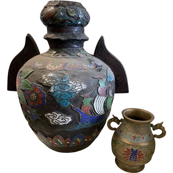 CloisonnÈ Style Vase & Small Decorative Vessel