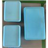 Image 4 : Assorted Blue Milk Glass Containers & Covered Swan Dish with Wood Lid Box