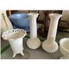Image 2 : Collection of Milk Glass Vases, Candlesticks & Tableware