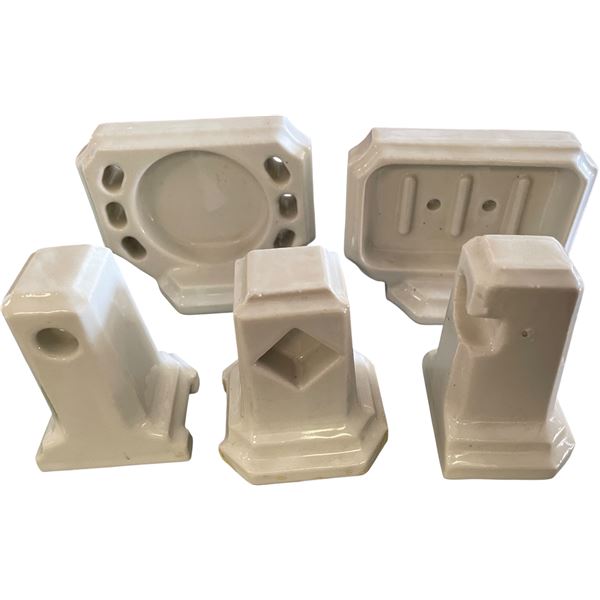 Vintage White Porcelain Fixtures, Assorted