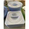 Image 2 : Light Blue Milk Glass Covered Bowl & Refrigerator Dishes