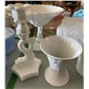 Image 2 : White Milk Glass Vases, Compote & Decorative Pieces
