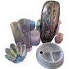Image 1 : Assorted Purple & Clear Art Glass Vases and Desk Organizer Dish