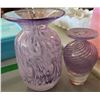 Image 2 : Assorted Purple & Clear Art Glass Vases and Desk Organizer Dish
